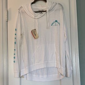 Salt Life White Pullover with Teal Accents